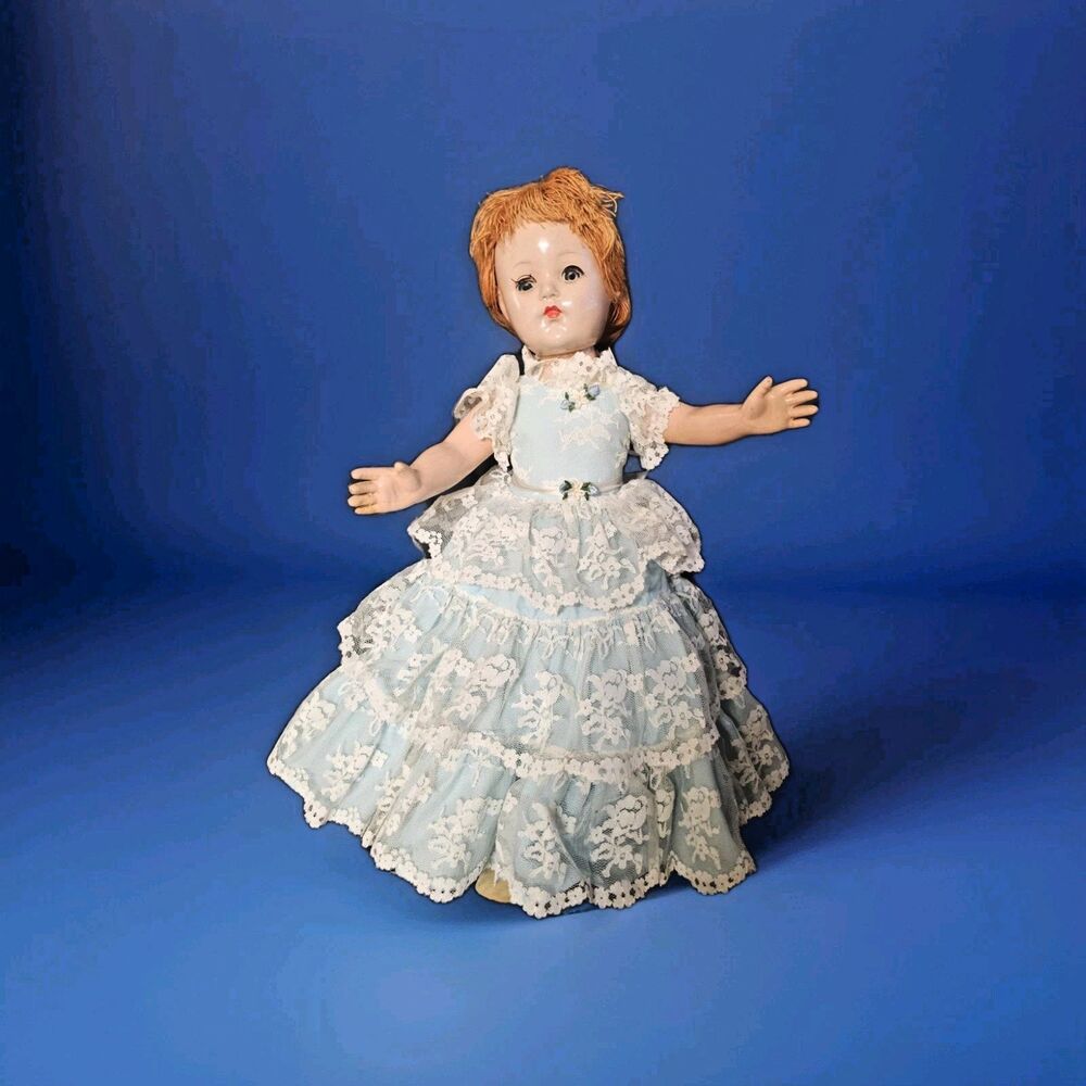 EFFANBEE  17-18" Composition 🎀  LITTLE LADY ANNE SHIRLEY Doll YARN Hair VINTAGE
